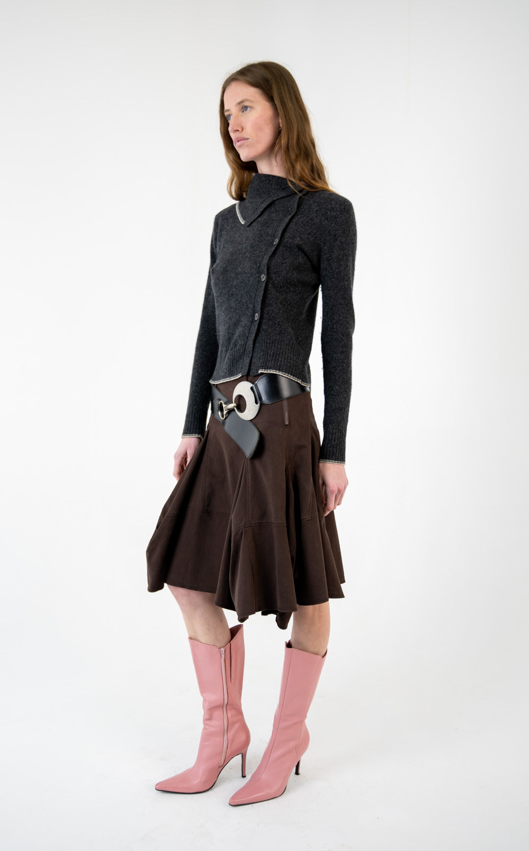 Carla G. Chicory Flounce Skirt