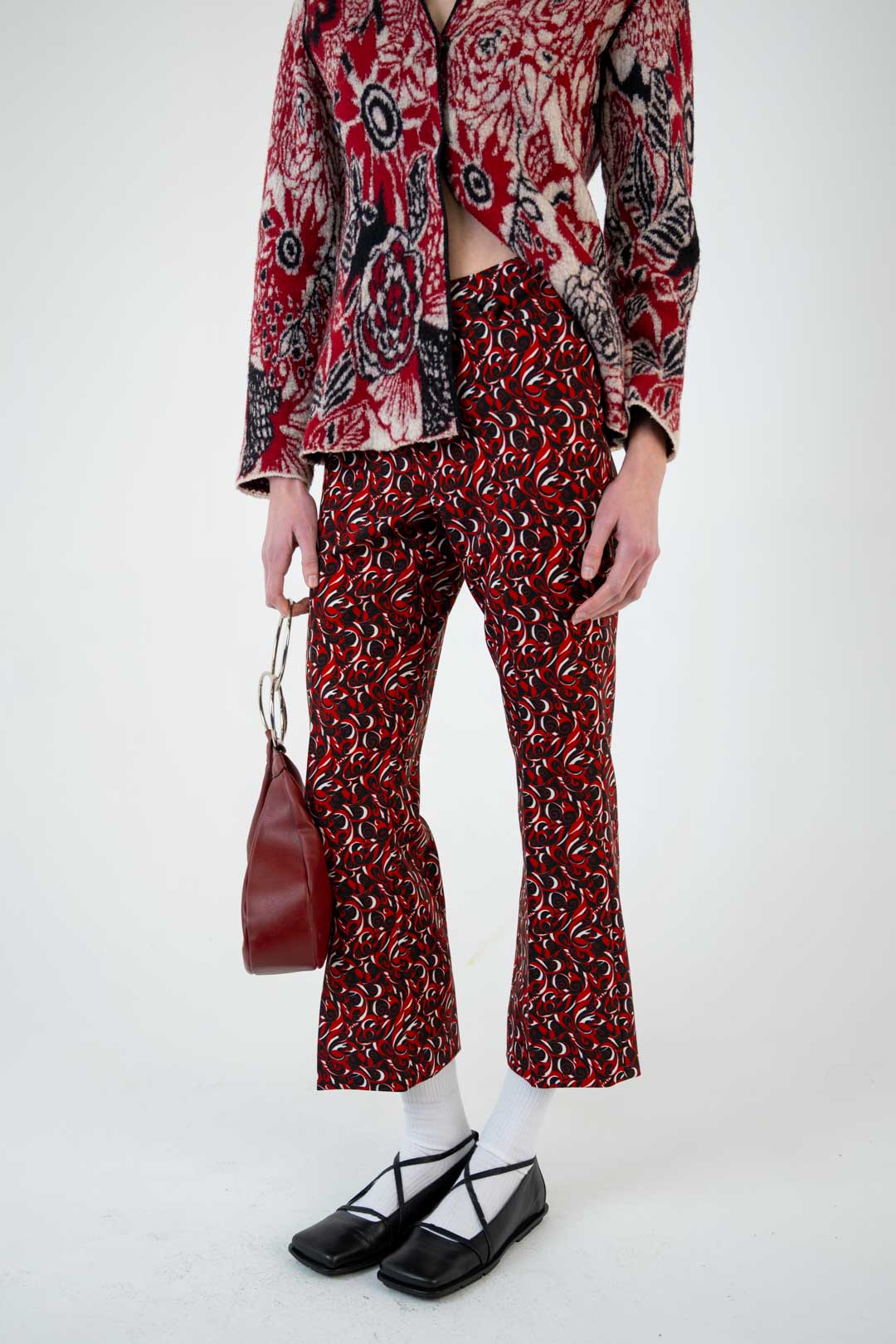 Miu Miu Rosso Swirl Trousers