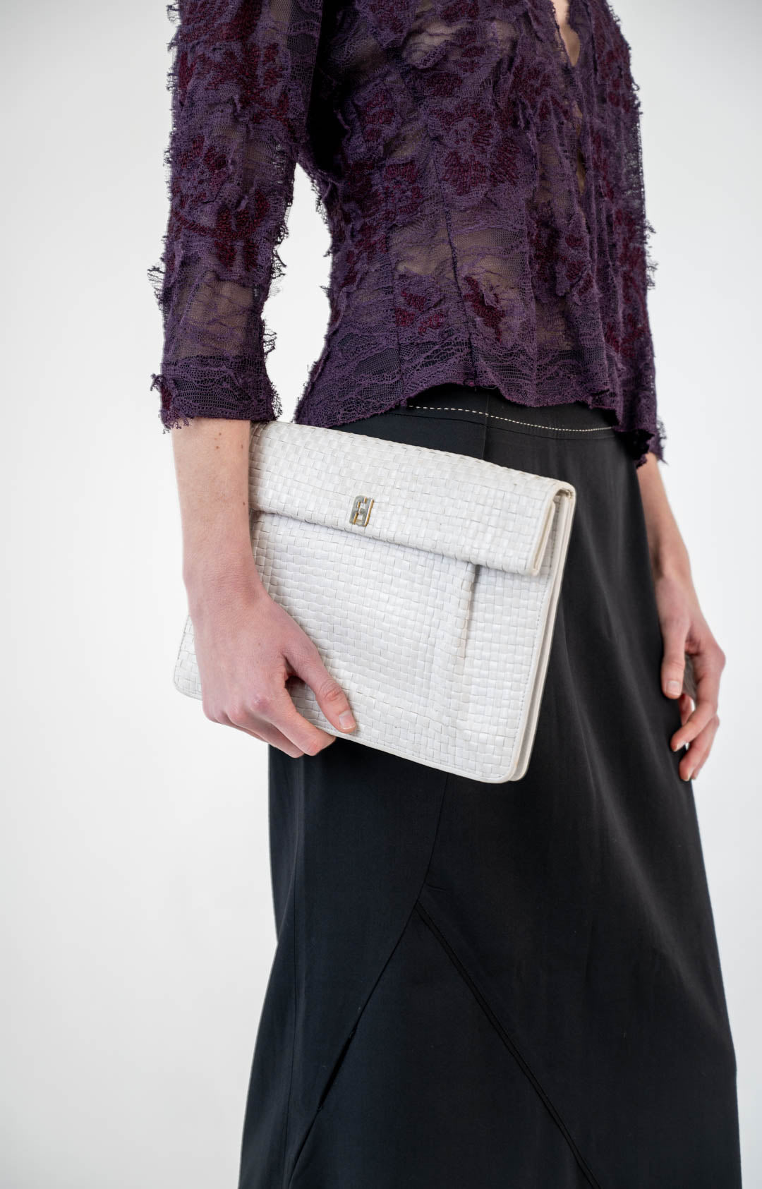 Fendi Woven Leather Clutch – Magda Violet