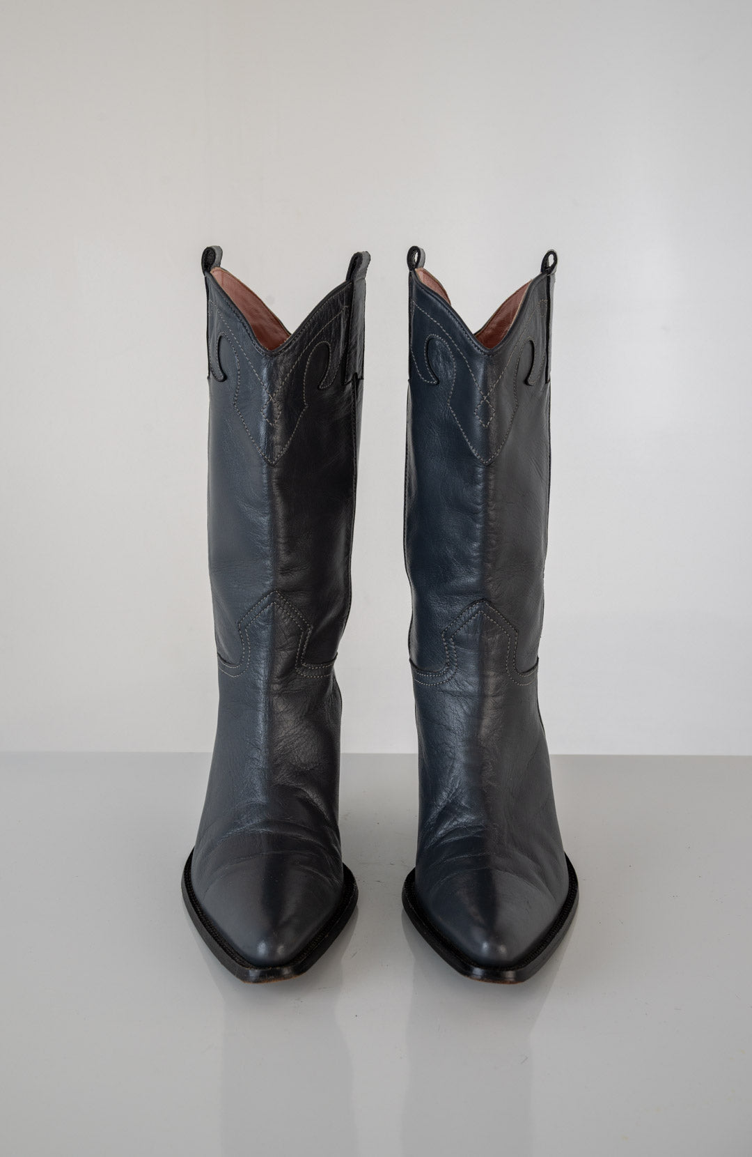 Franco Russo Leather Cowboy Boots (39)