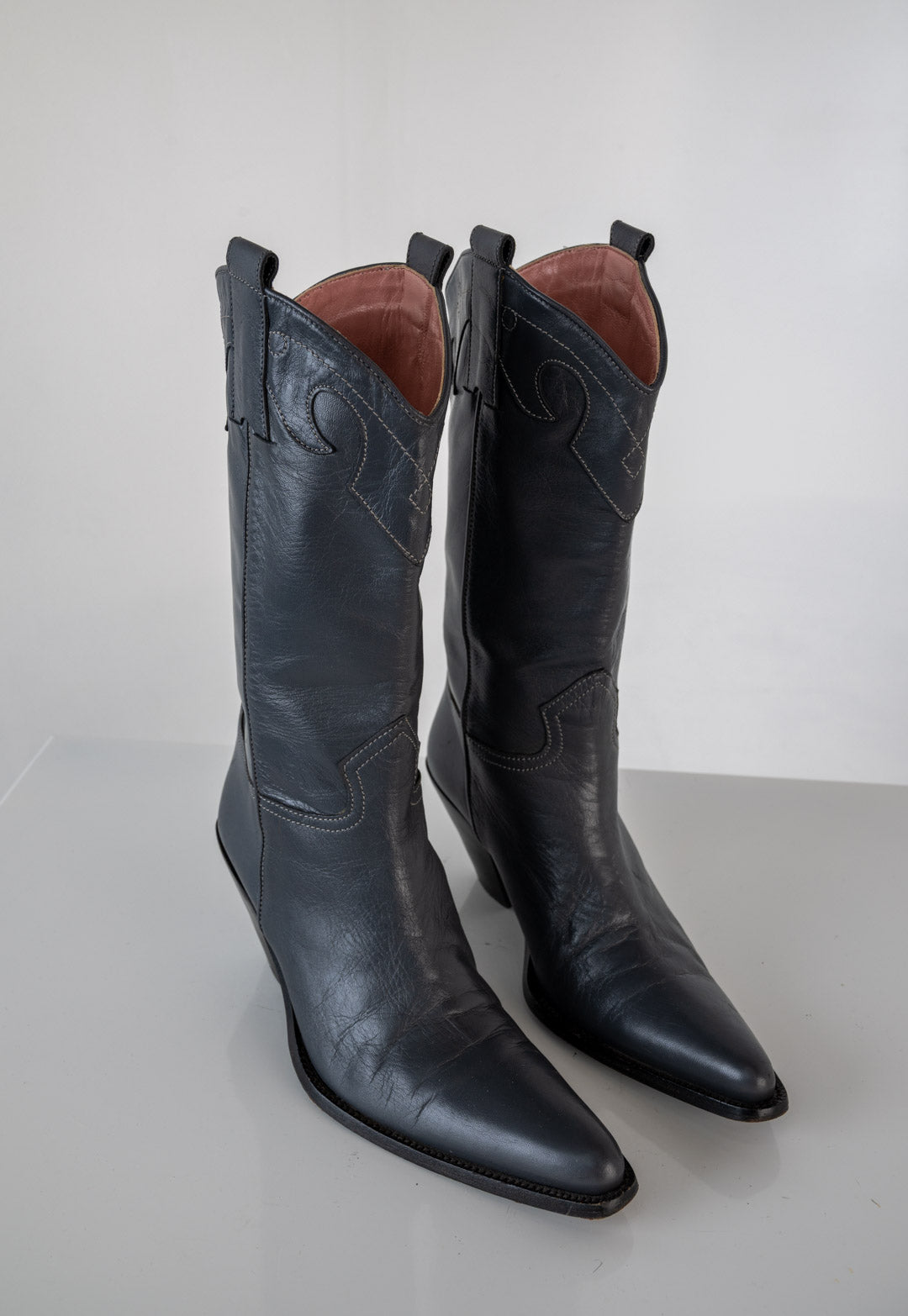 Franco Russo Leather Cowboy Boots (39)