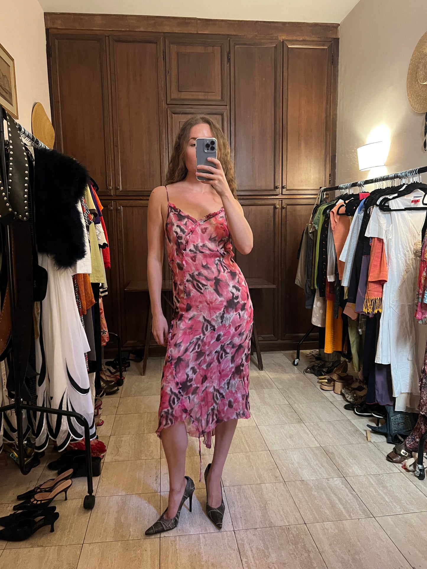 Liu Jo Silk Watercolor Slip Dress