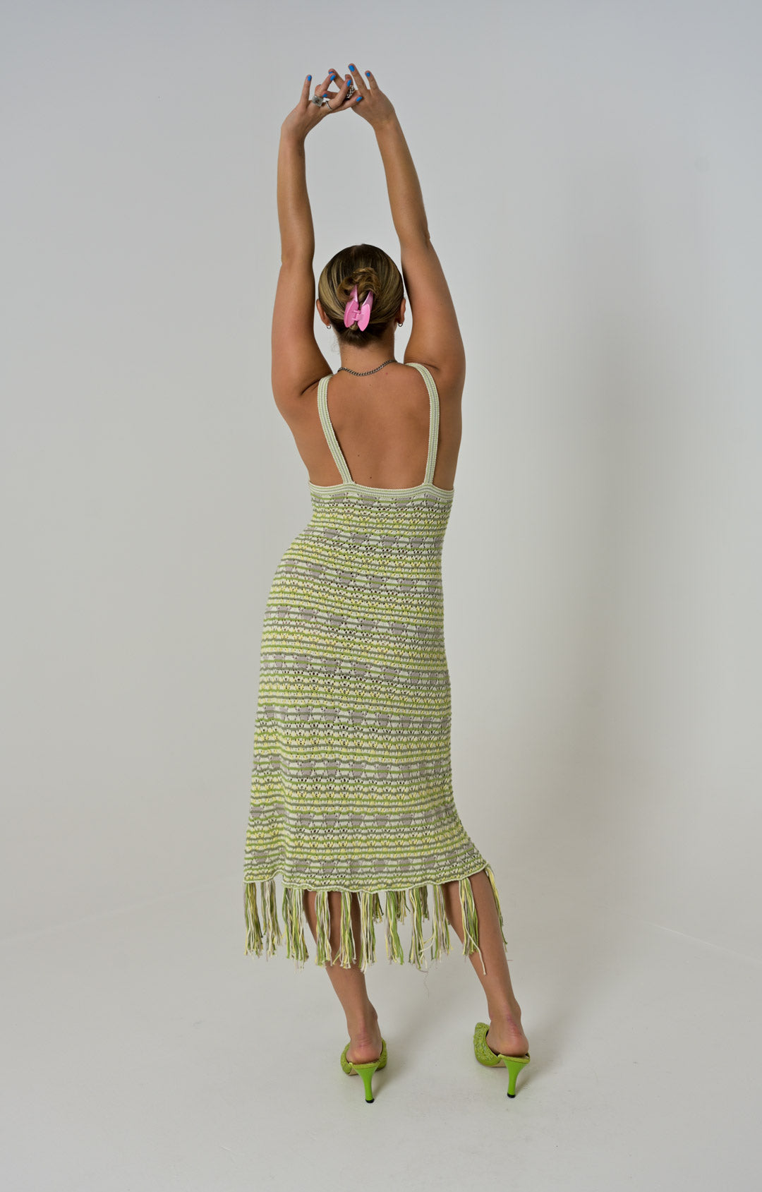 Mint Crochet Fringe Dress
