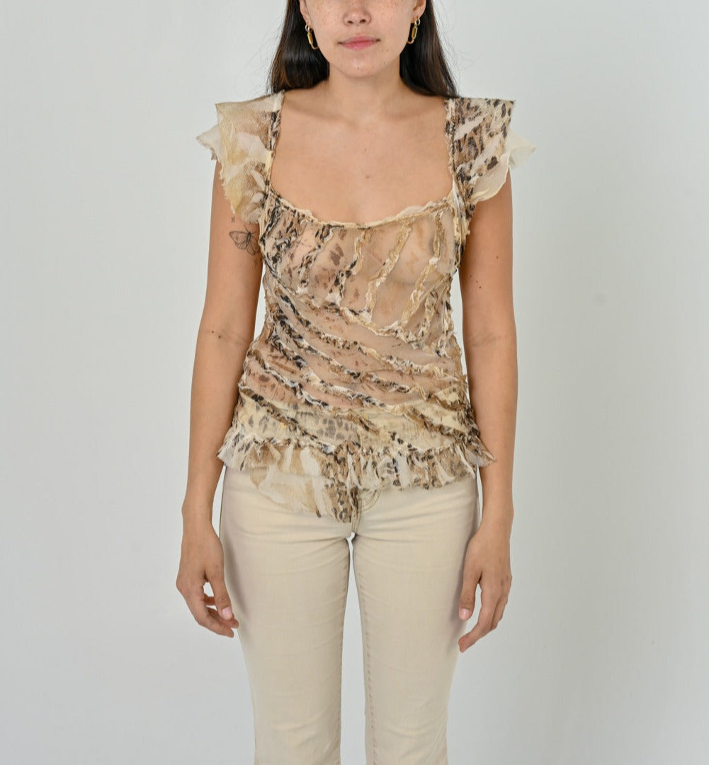 Ruffle Safari Blouse