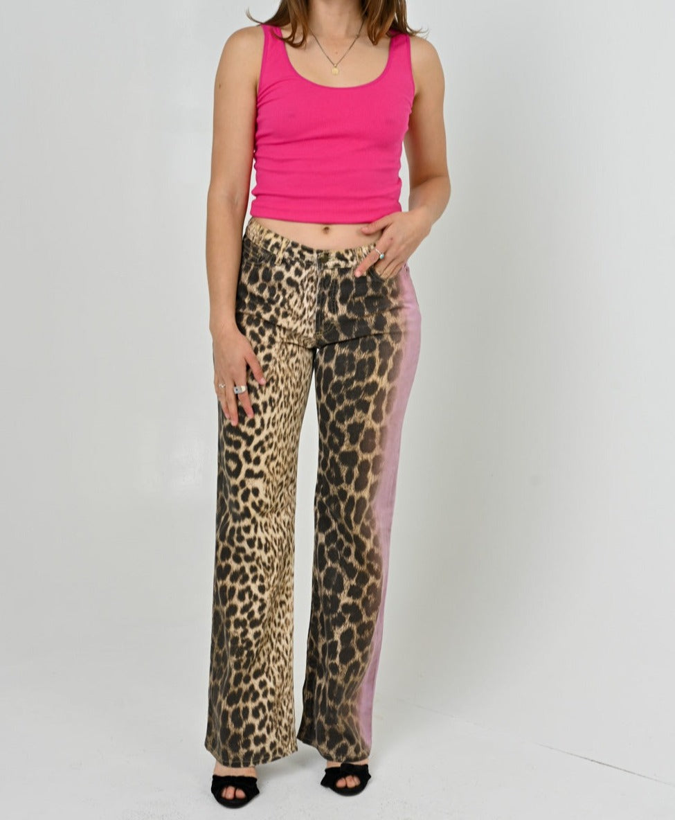 Just Cavalli Pink Cheetah Pants
