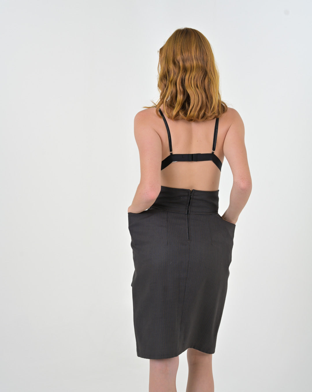 Architectural Pinstripe Skirt