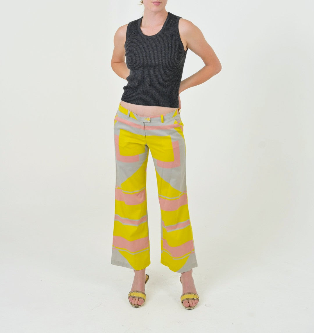 Windowpane Graphic Pants