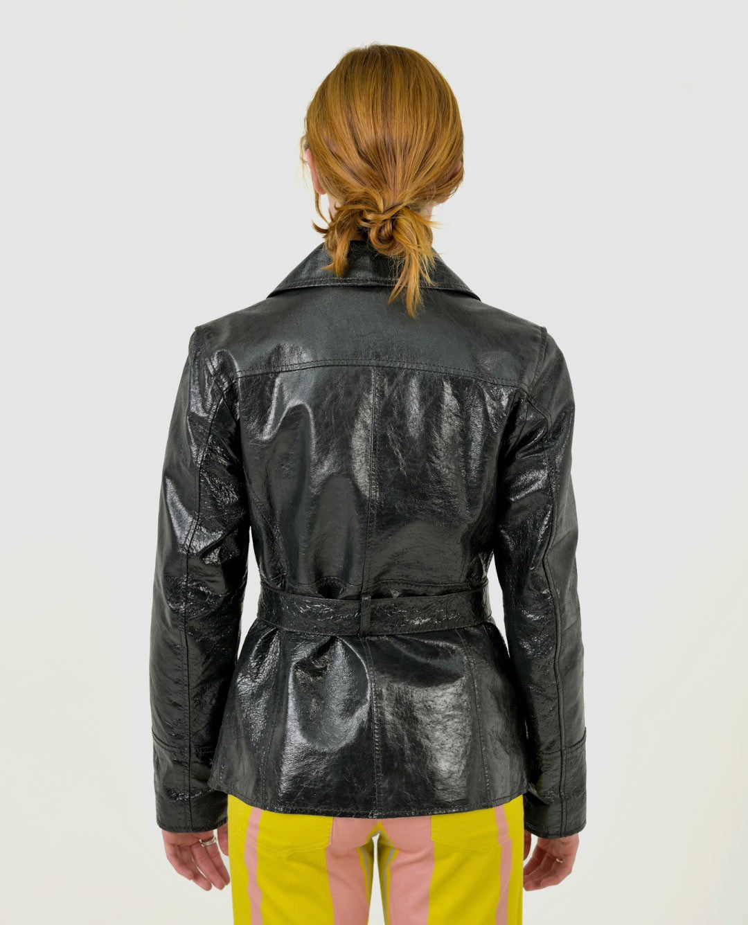 Gunmetal Patent Leather Jacket