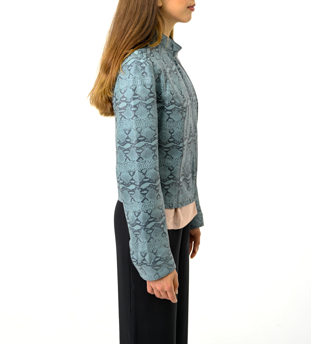 Azure Serpent Leather Jacket