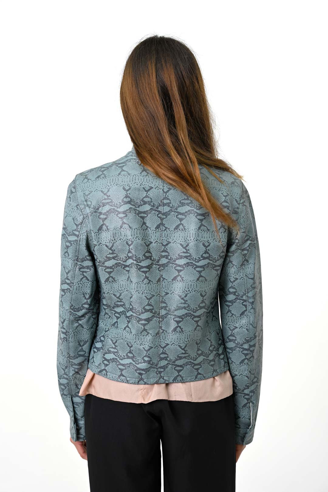 Azure Serpent Leather Jacket