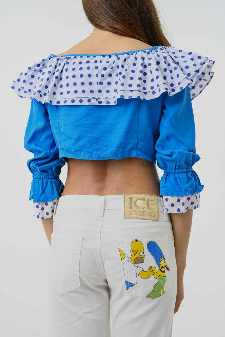 Spotted Ruffle Top