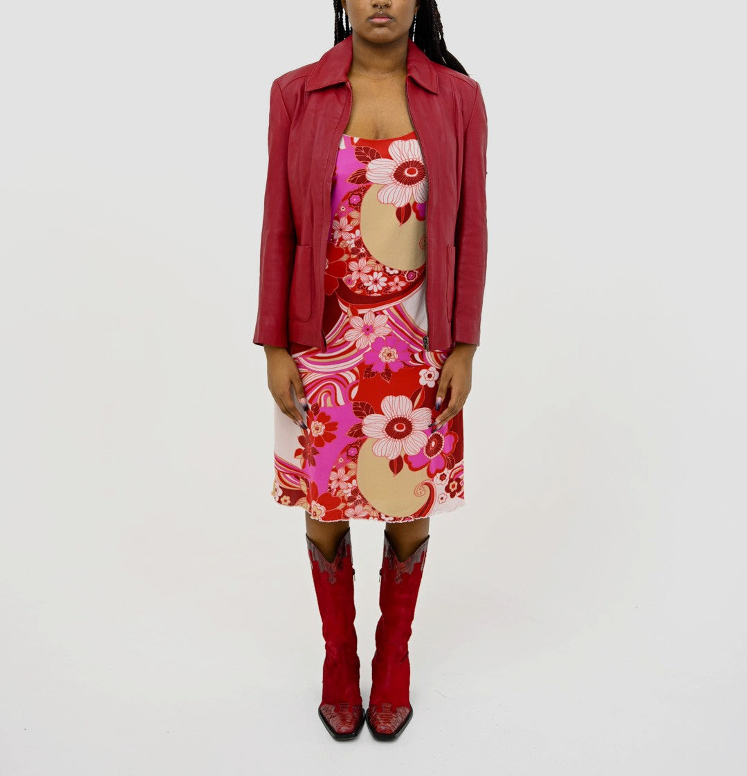 Berry Leather Jacket