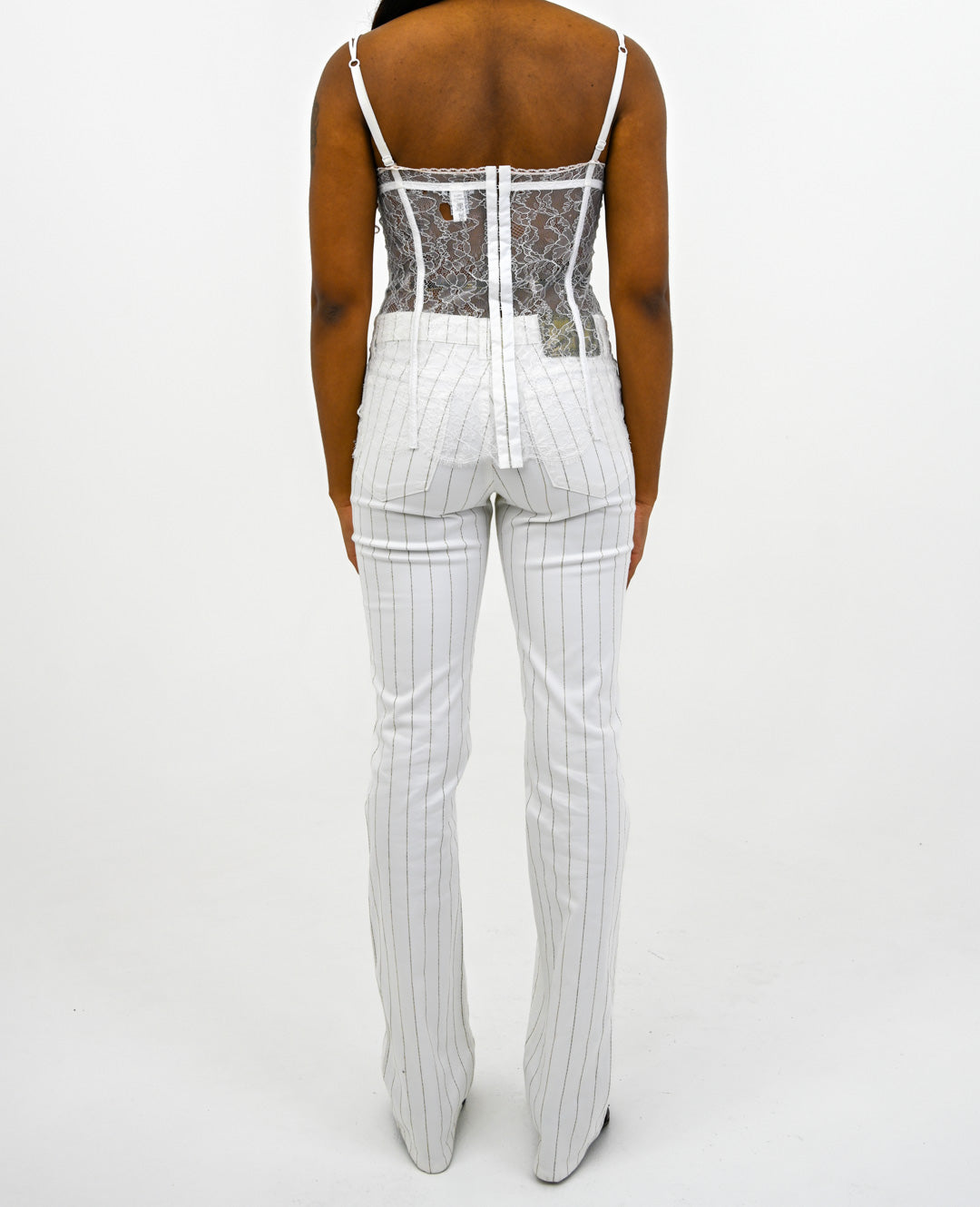 Versace Bronze Pinstripe Pants