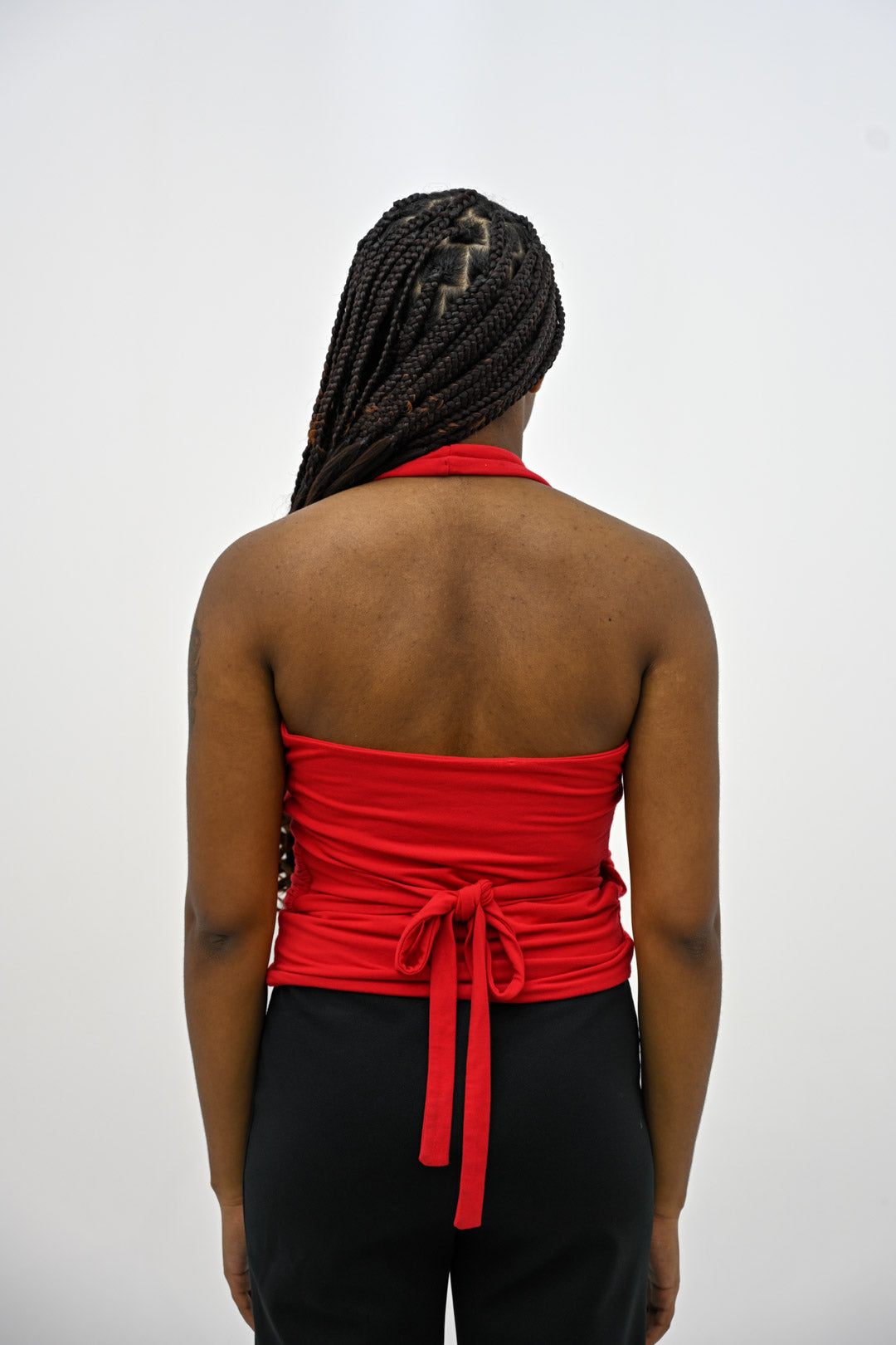 Cherry Halter Wrap Top