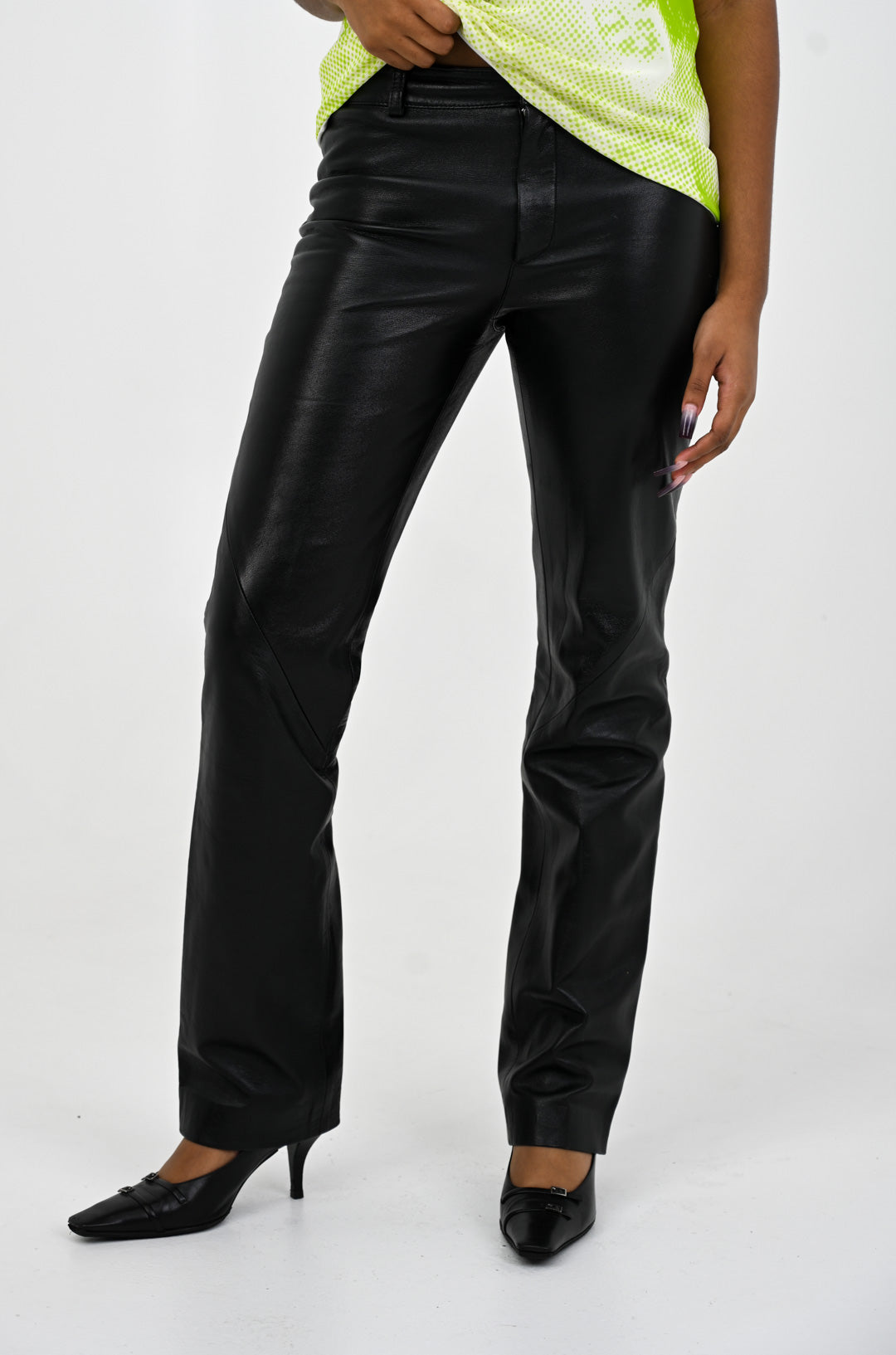 Flared Leather Pants