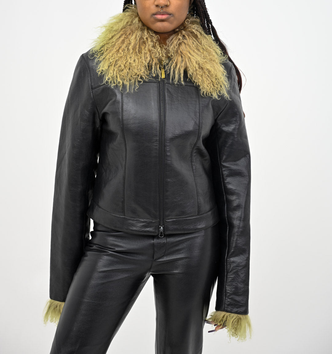 Mongolian Fur Trim Jacket