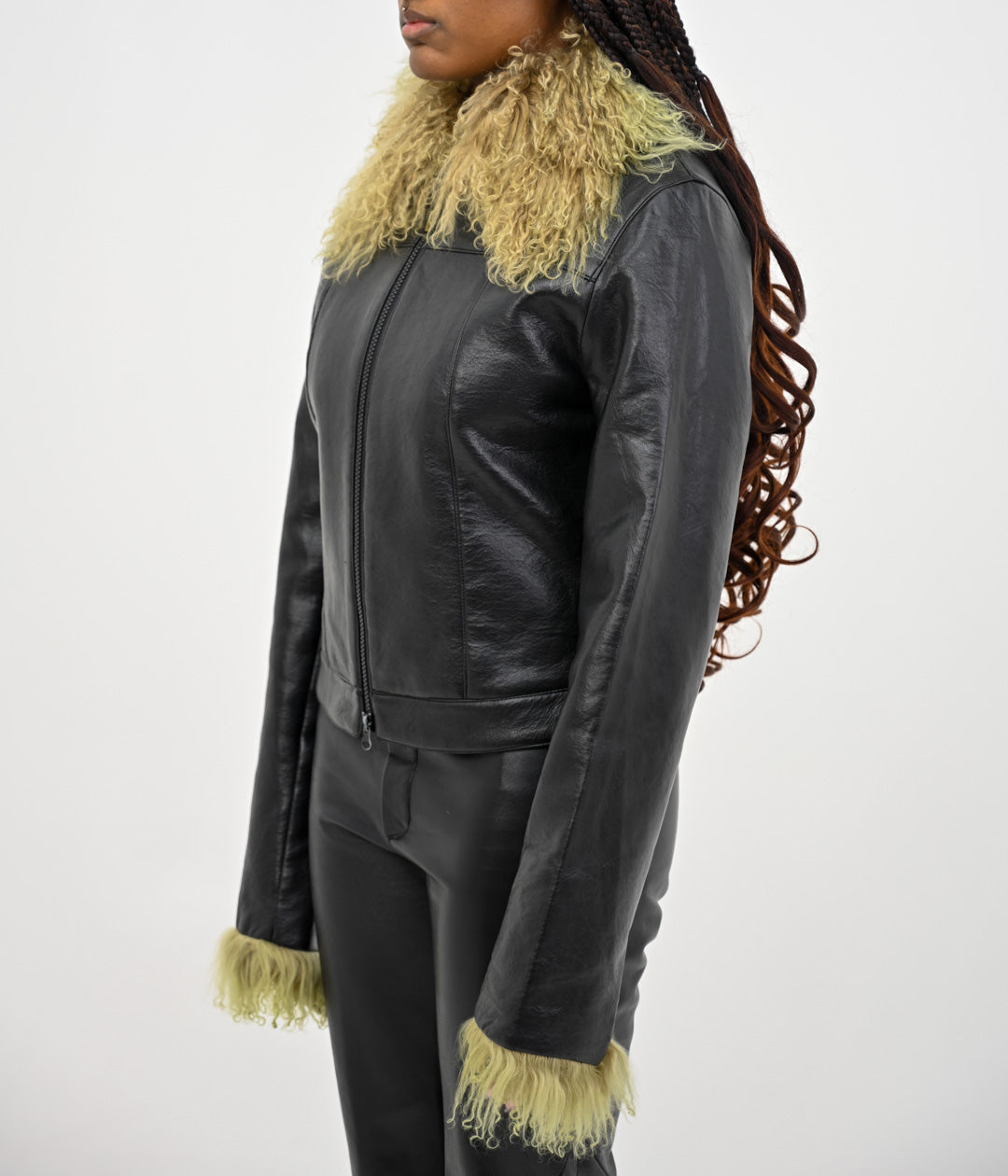 Mongolian Fur Trim Jacket