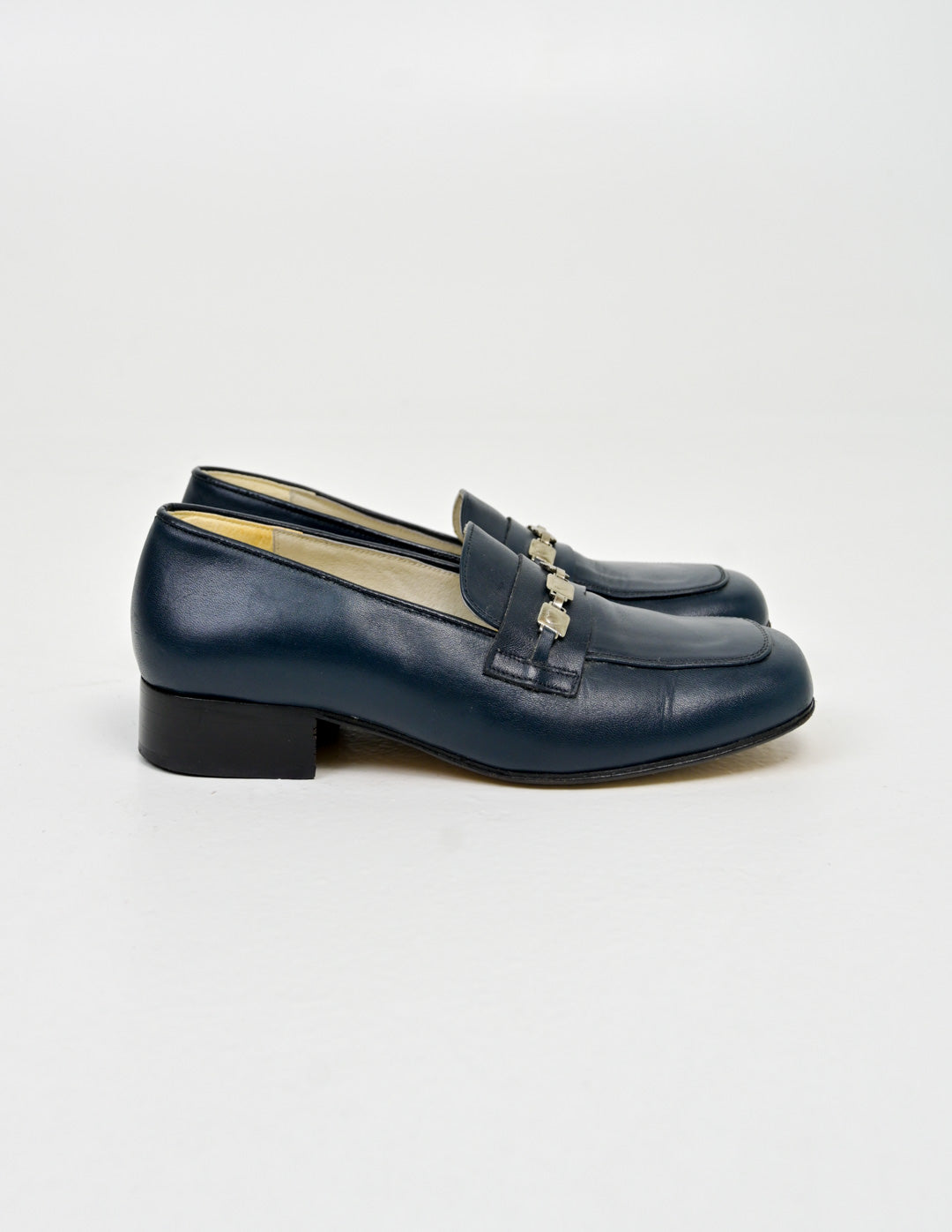 Midnight Heart Leather Loafers (38)