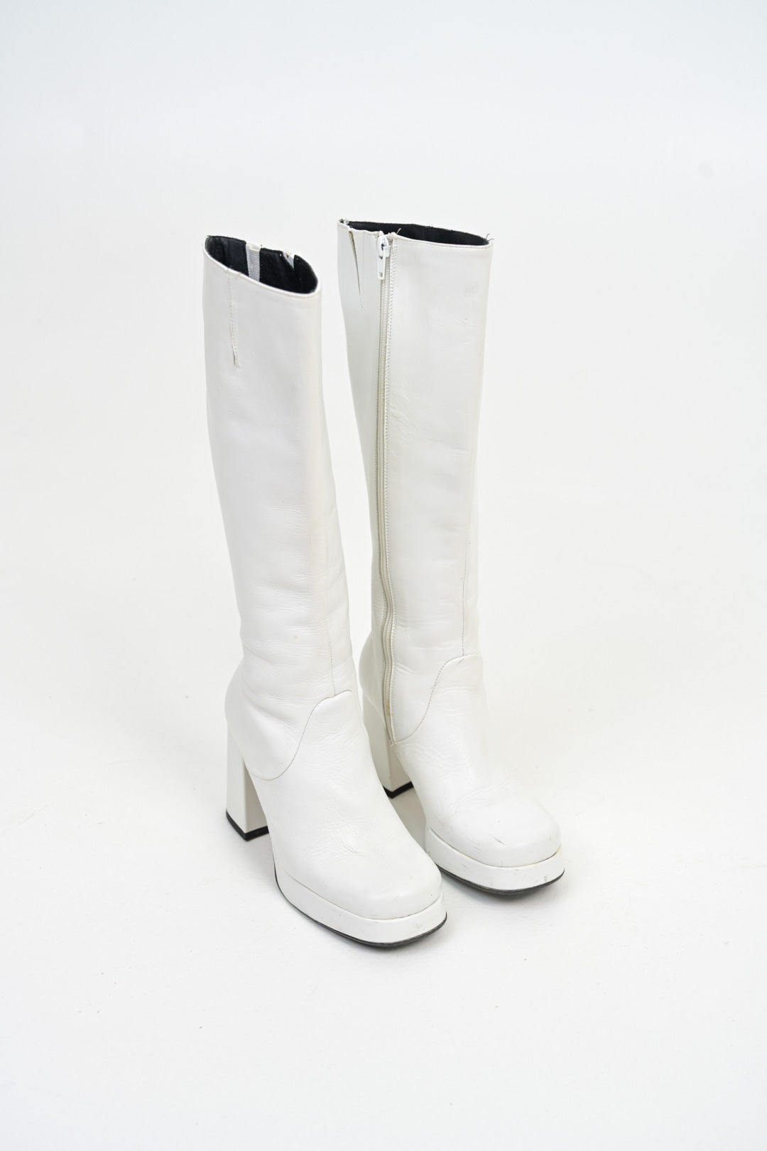 Bianco Leather Go-Go Boots (37.5)