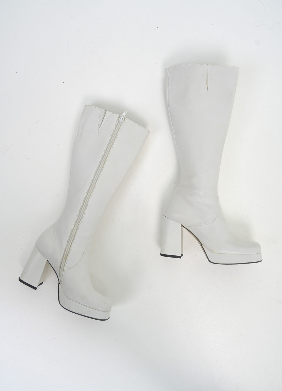 Bianco Leather Go-Go Boots (37.5)