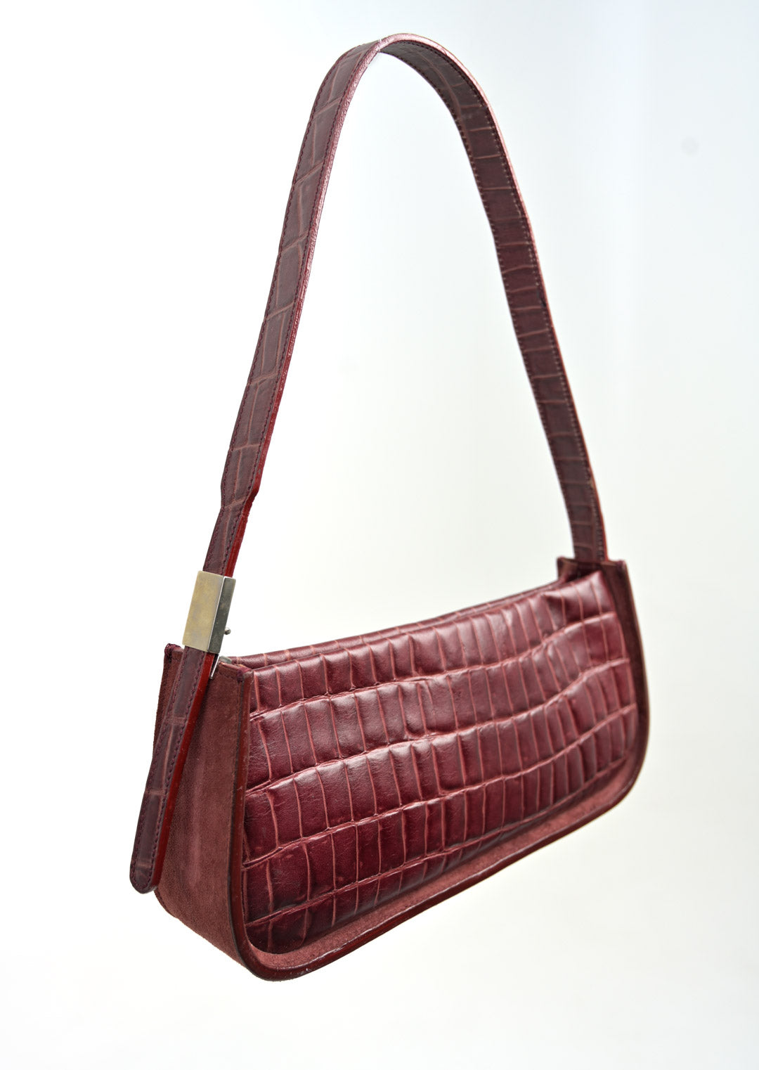 Mahogany Leather Croc Purse