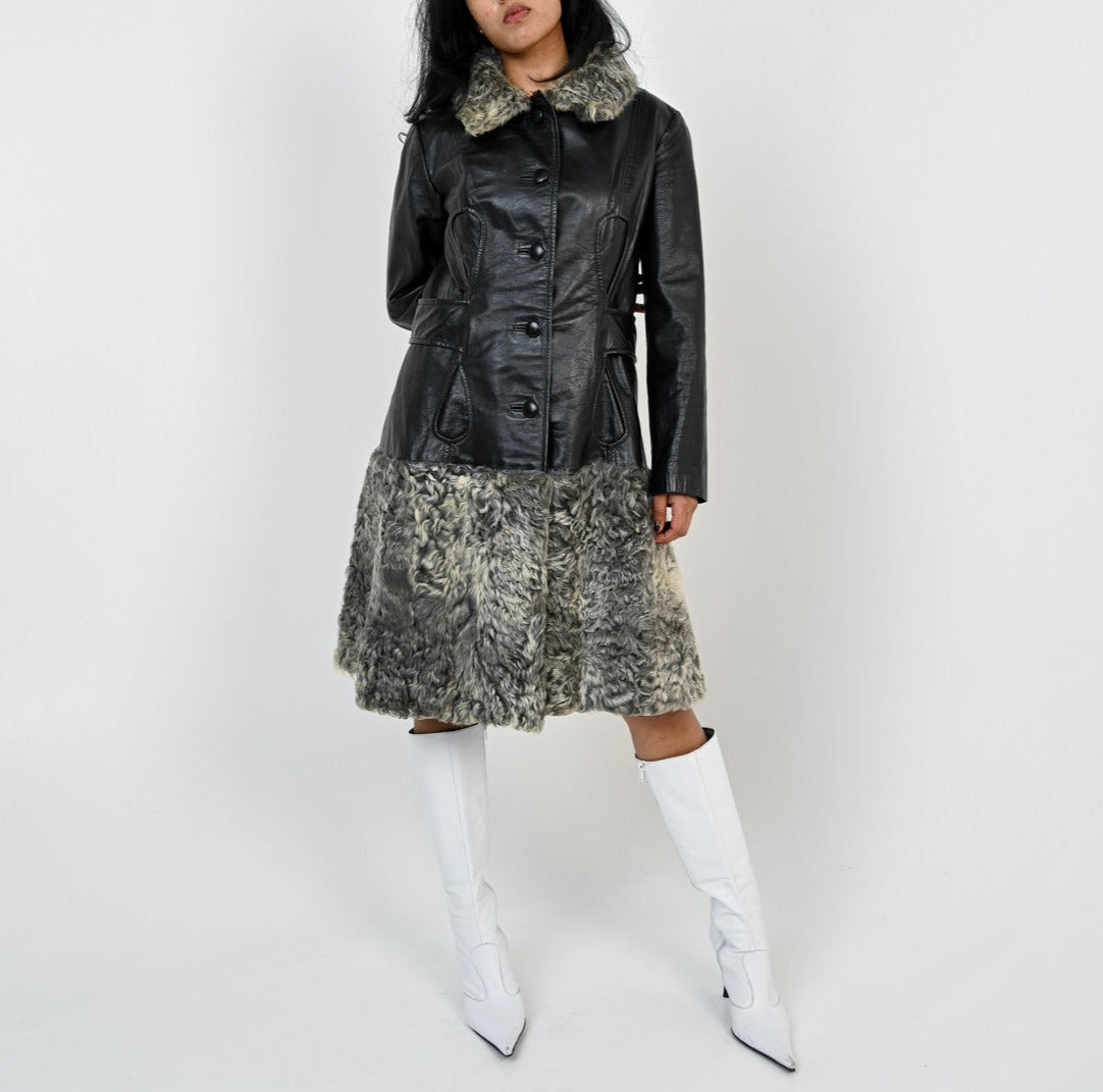Astrakhan Leather Coat