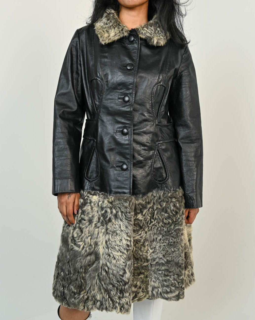 Astrakhan Leather Coat