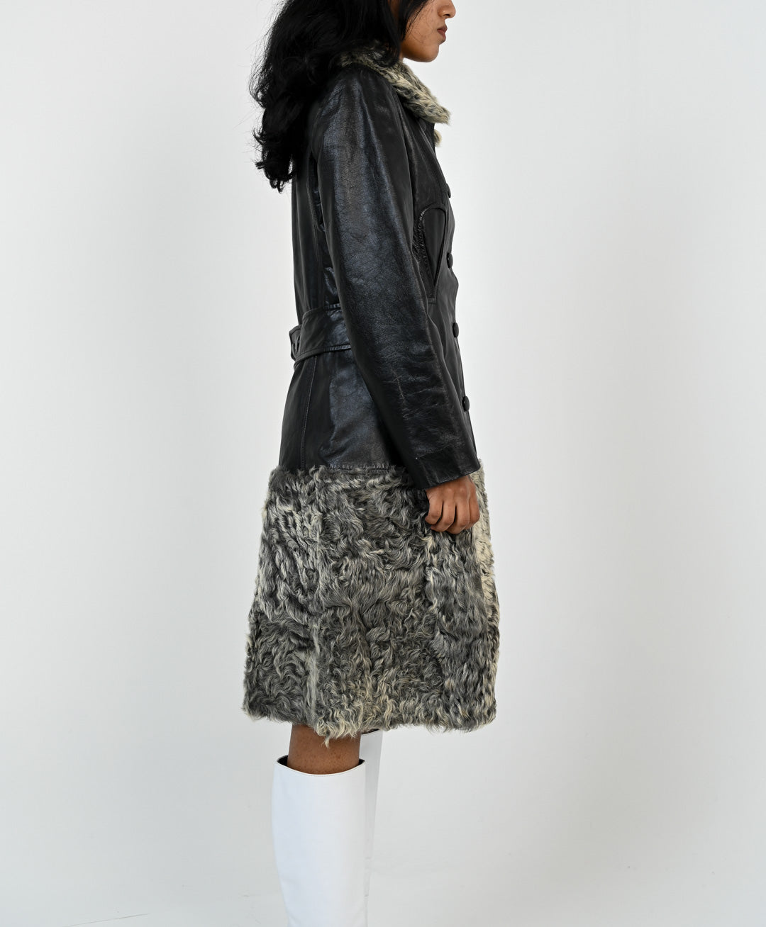 Astrakhan Leather Coat