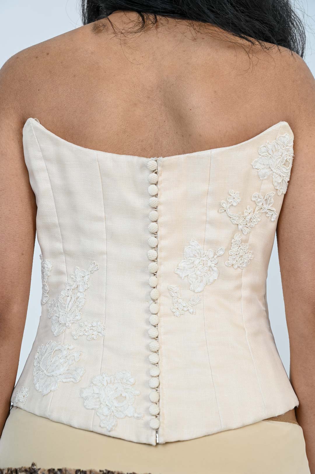 Ivory Embroidered Bustier