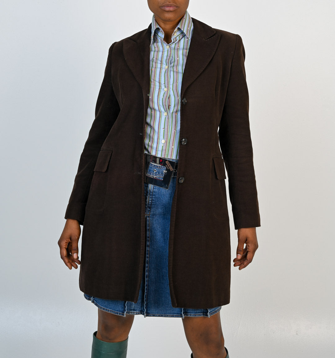 Cioccolato Velvet Longline Blazer