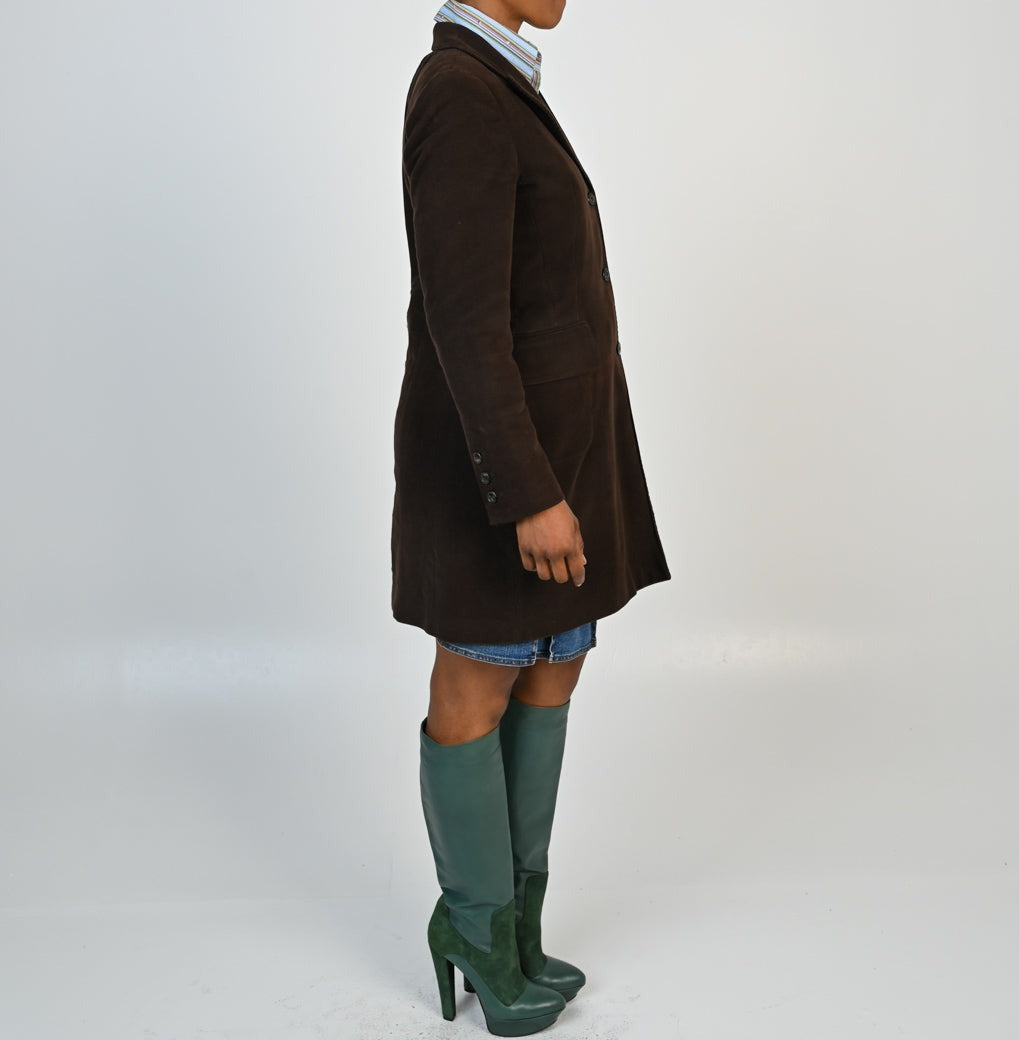 Cioccolato Velvet Longline Blazer