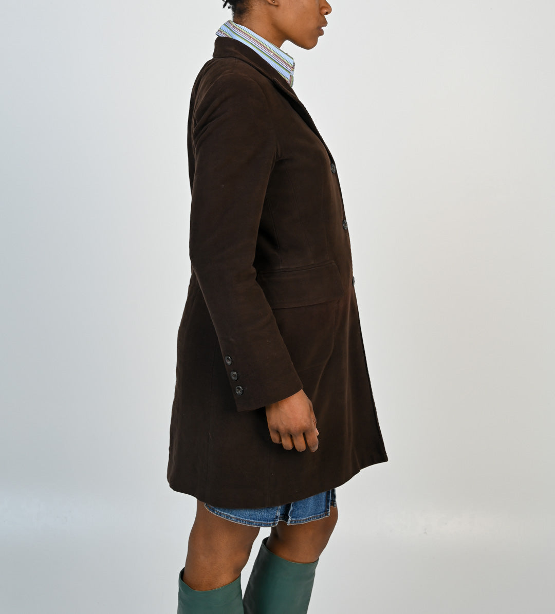 Cioccolato Velvet Longline Blazer
