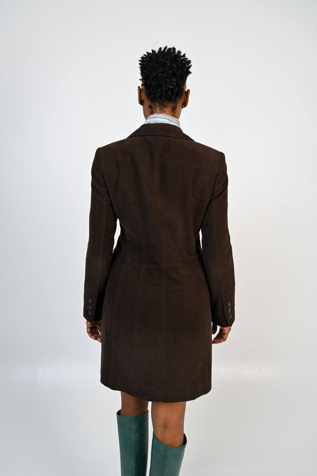 Cioccolato Velvet Longline Blazer