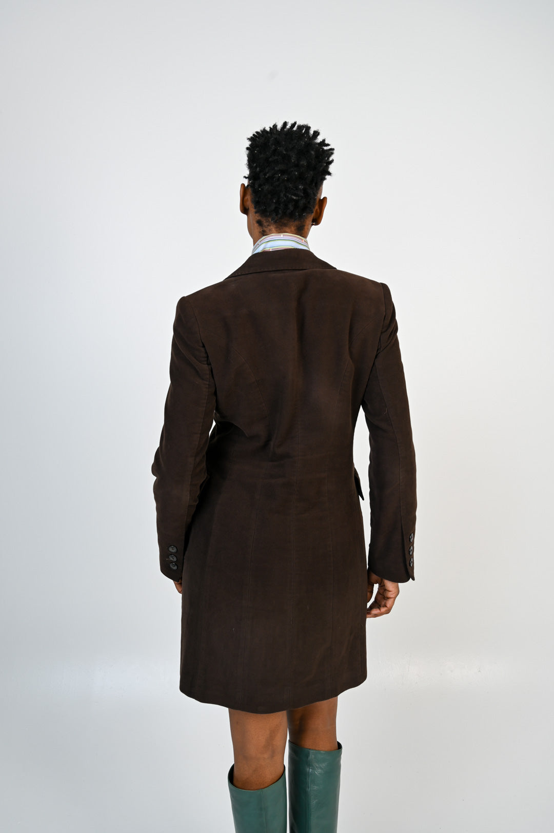 Cioccolato Velvet Longline Blazer