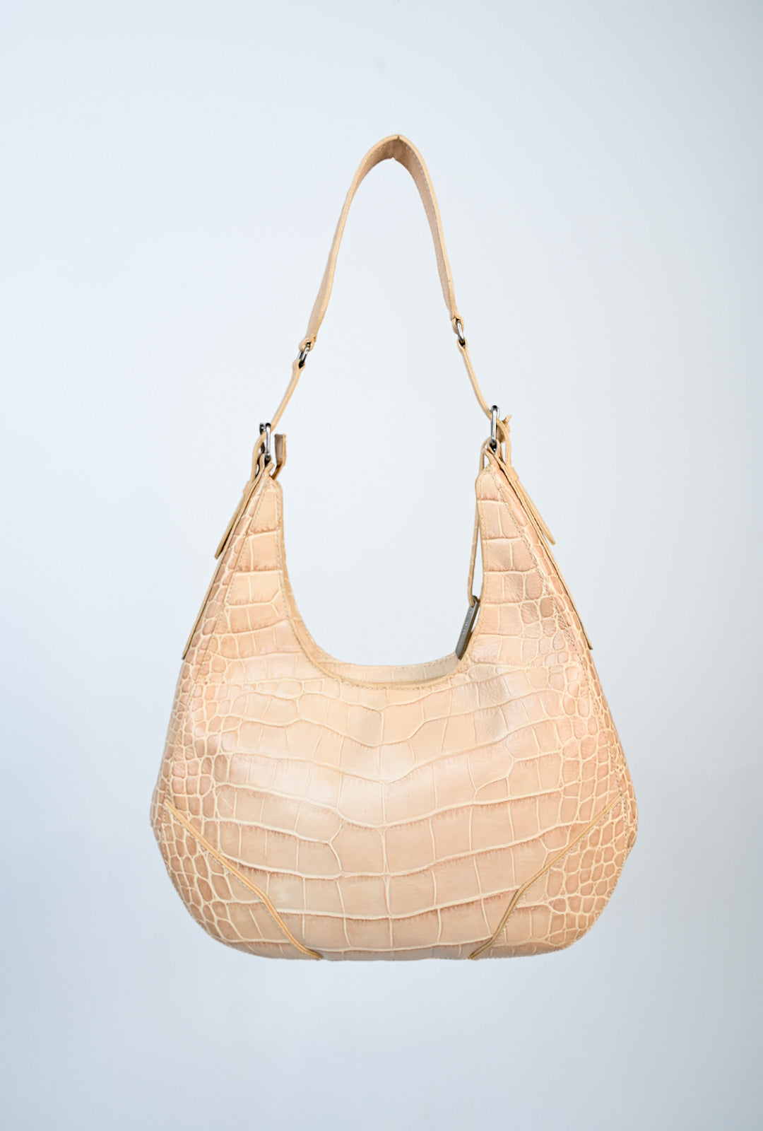 Fawn Leather Croc Bag