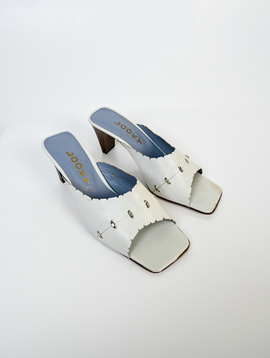 Ivory Leather Stitch Mules (42)