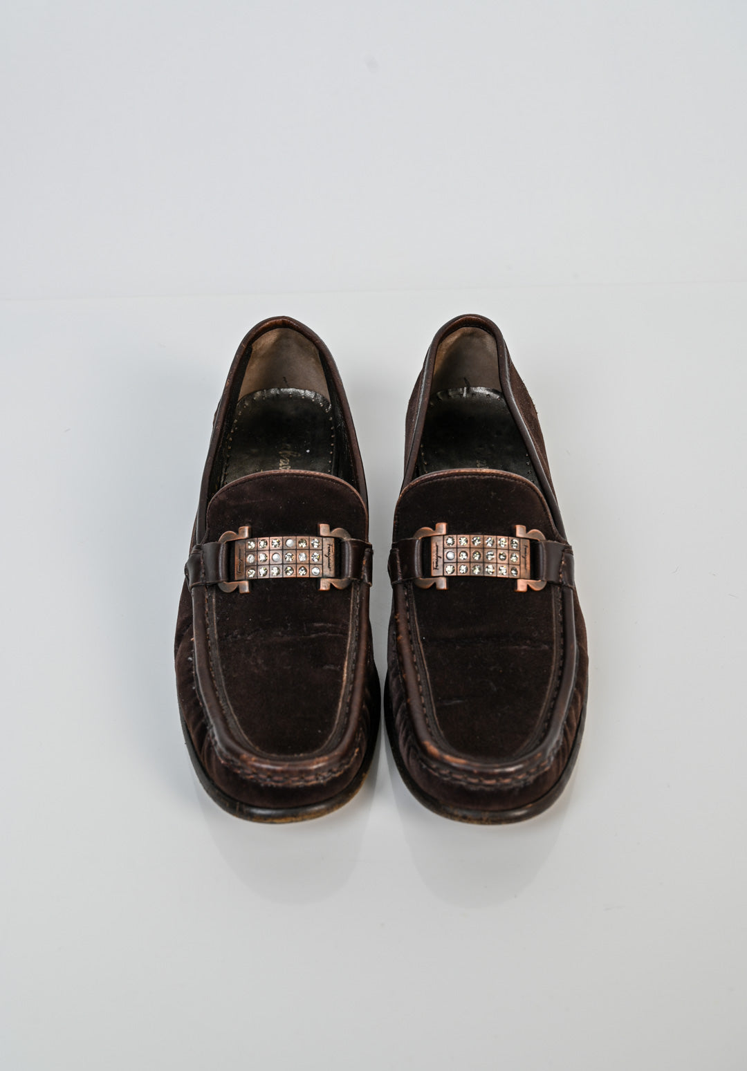 Salvatore Ferragamo Cocoa Velvet Loafers (37.5)