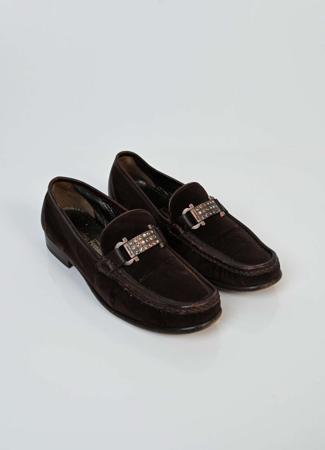 Salvatore Ferragamo Cocoa Velvet Loafers (37.5)