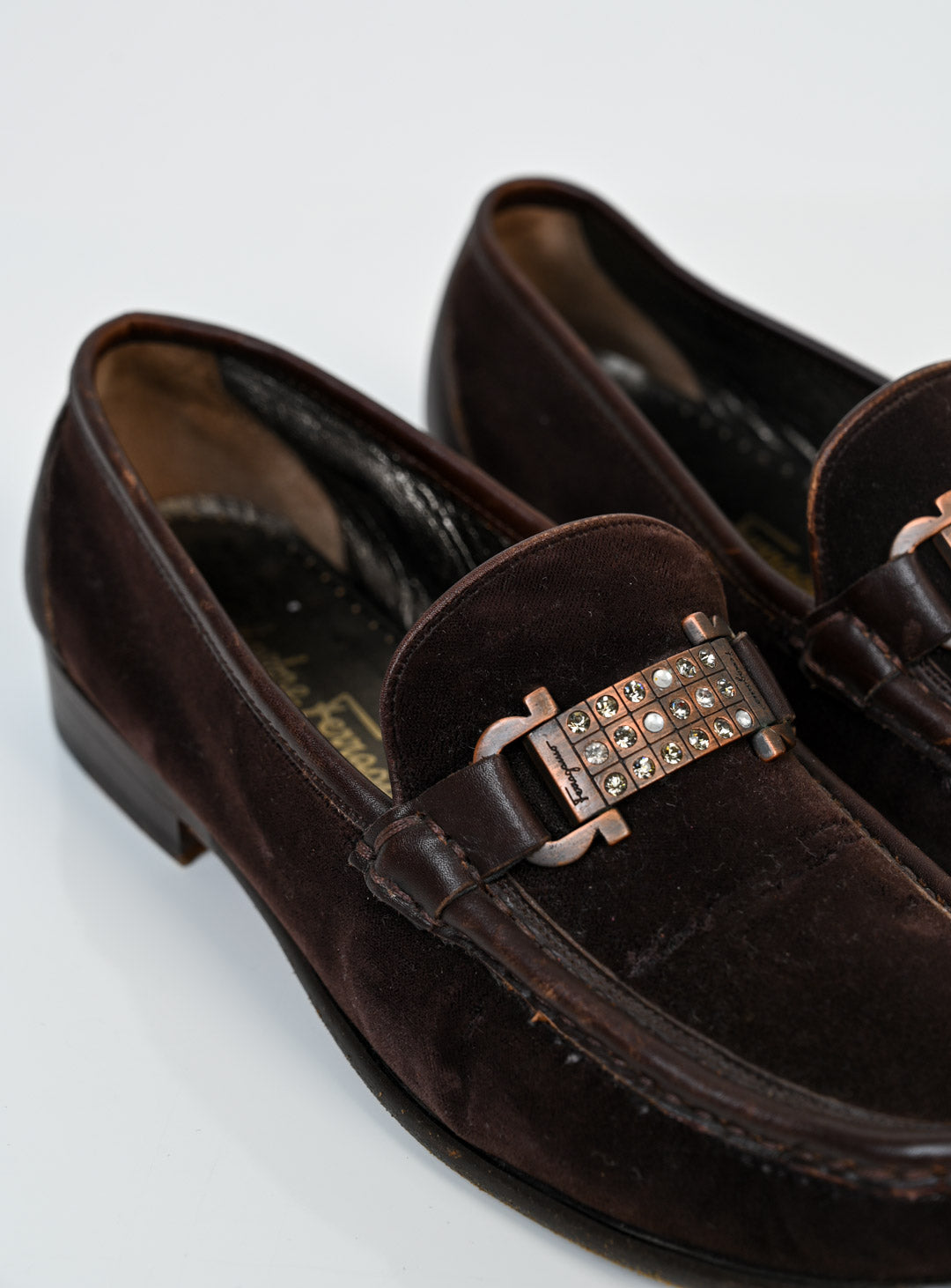 Salvatore Ferragamo Cocoa Velvet Loafers (37.5)