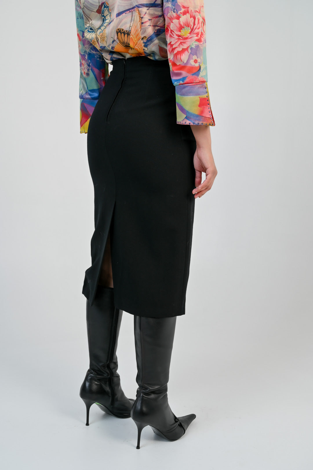 Obsidian Wool Embellished Skirt