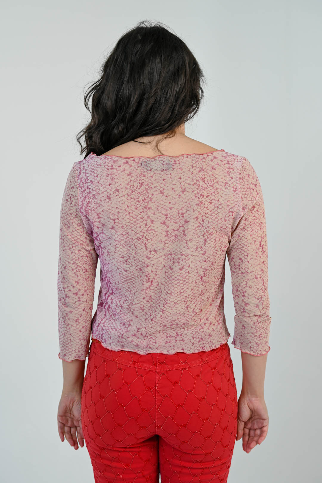 Blush Snake Mesh Top
