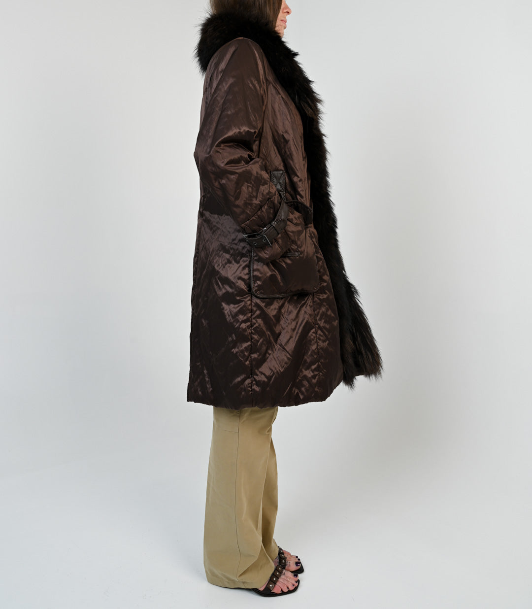 Raccoon Fur Chocolate Coat
