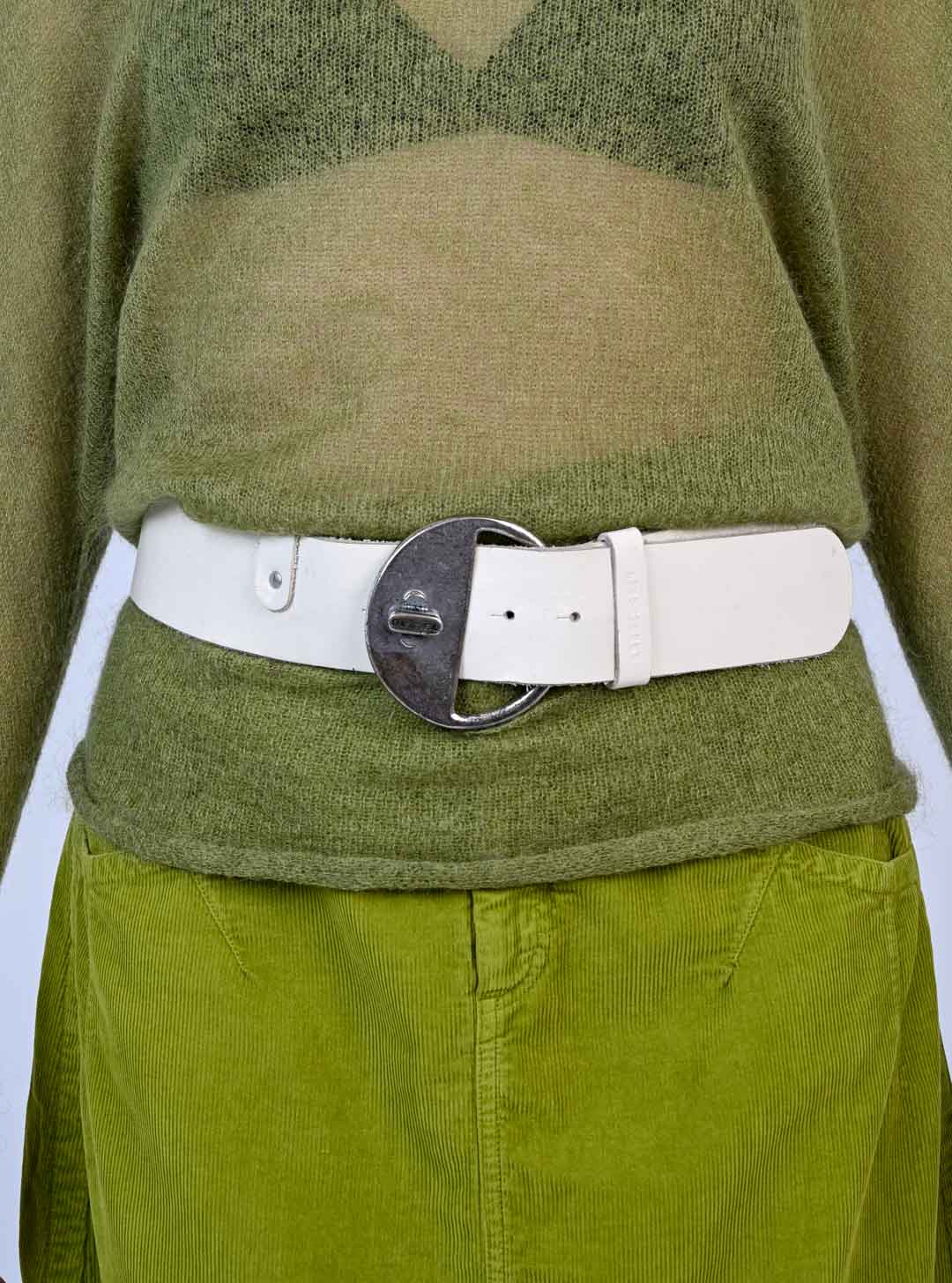 Diesel Ivory Leather Belt
