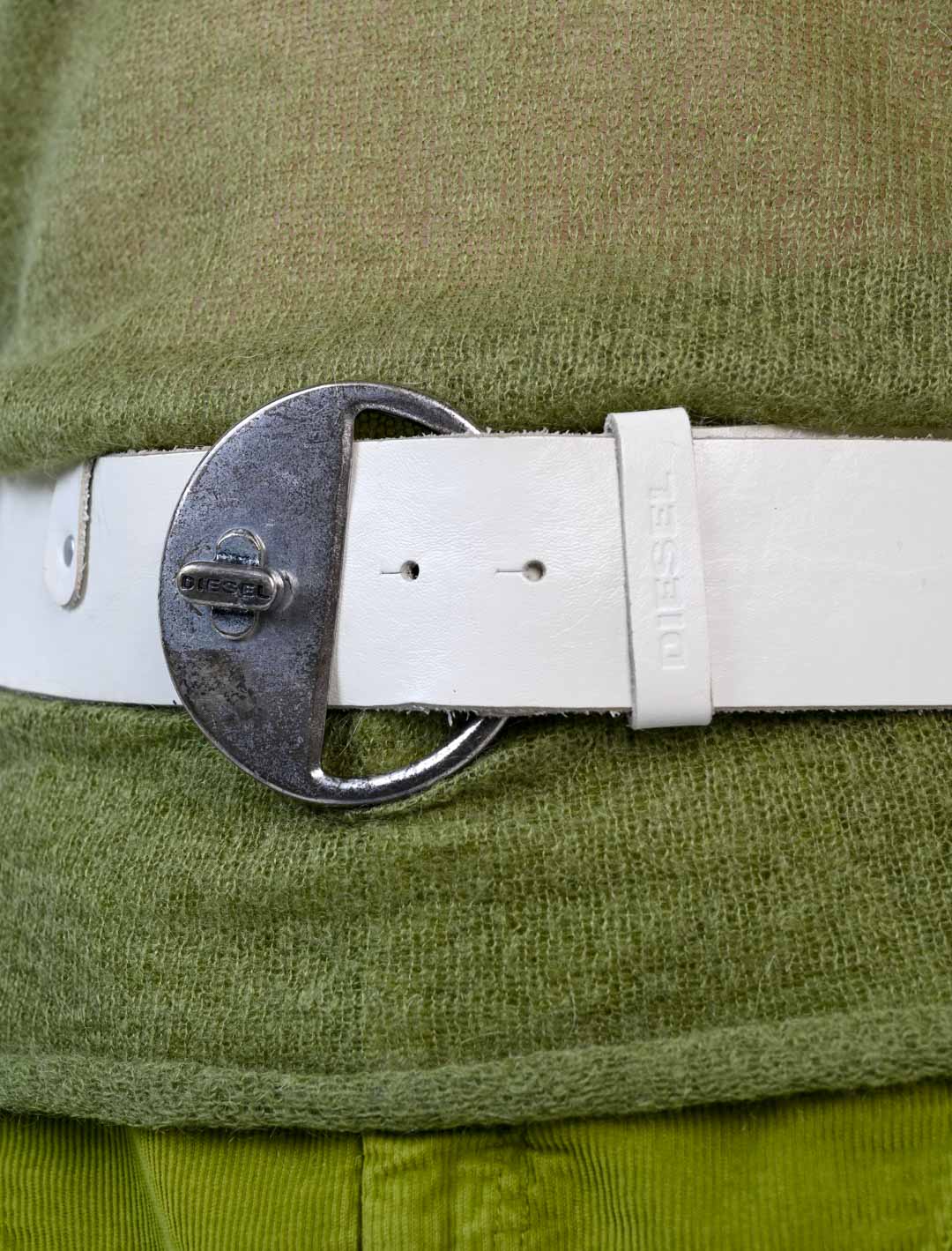 Diesel Ivory Leather Belt