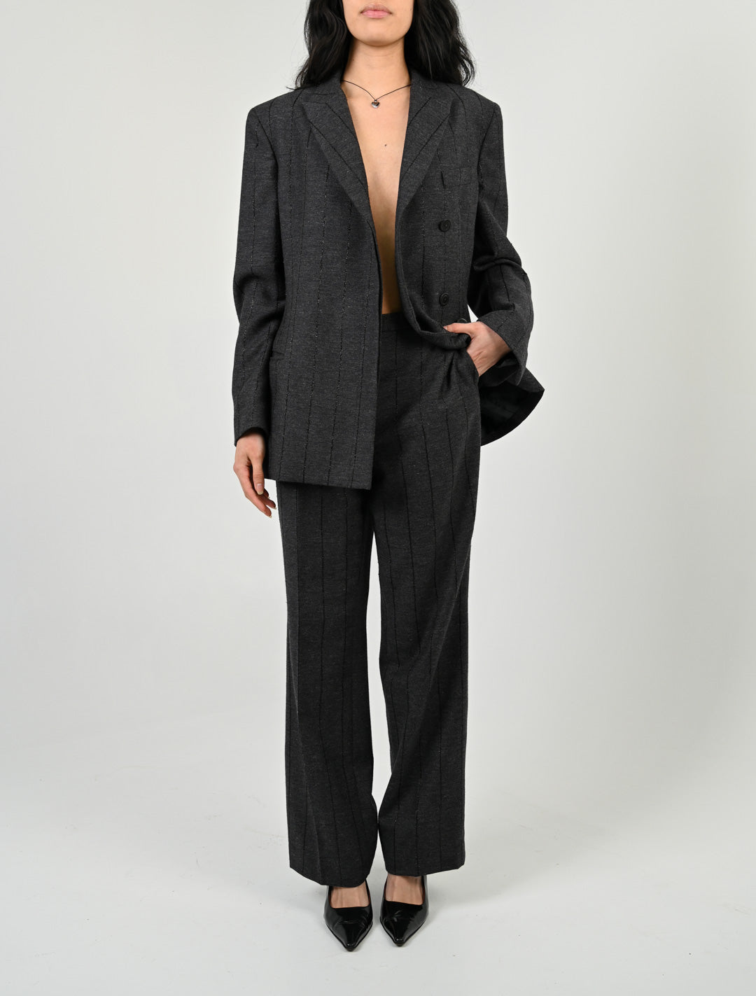 Versace Wool Pinstripe Suit