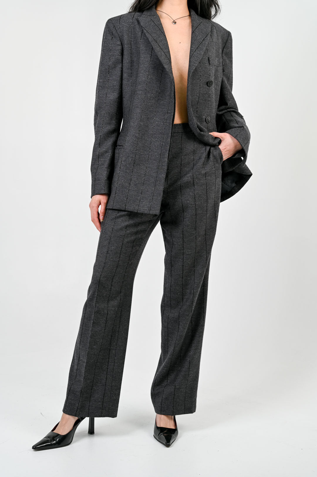 Versace Wool Pinstripe Suit