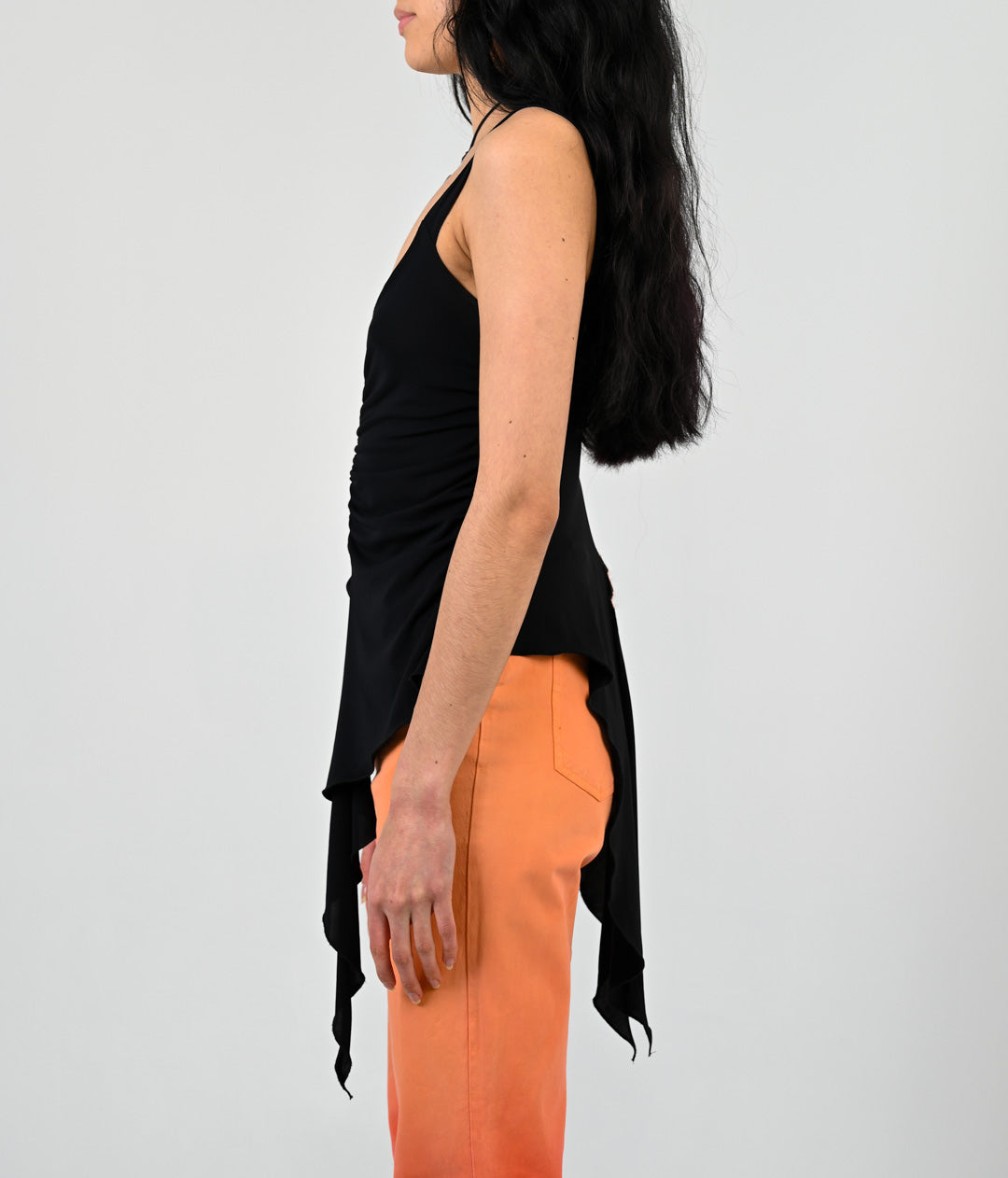 Roccobarocco Ruched Ruffle Top