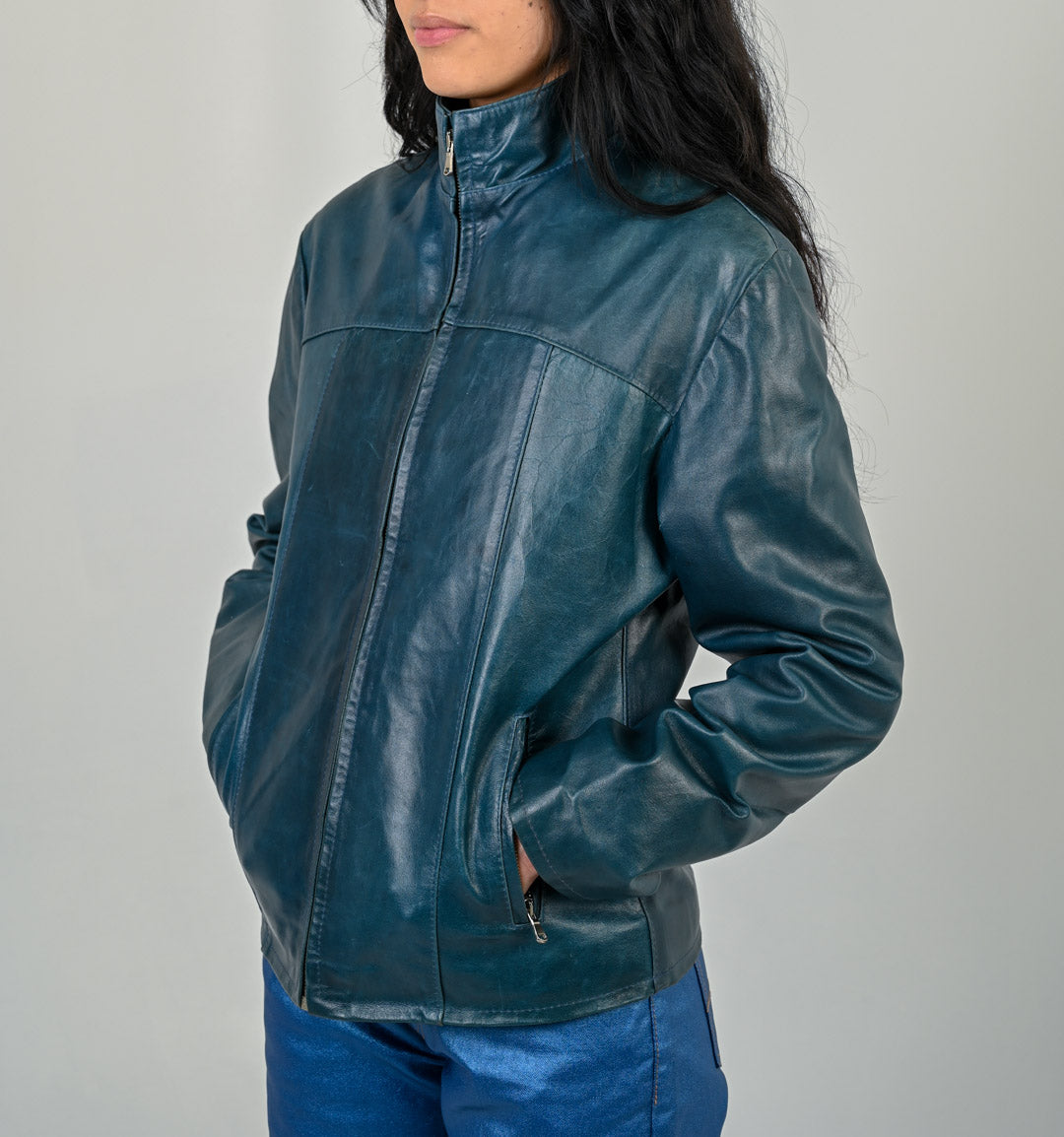 Teal Leather Jacket