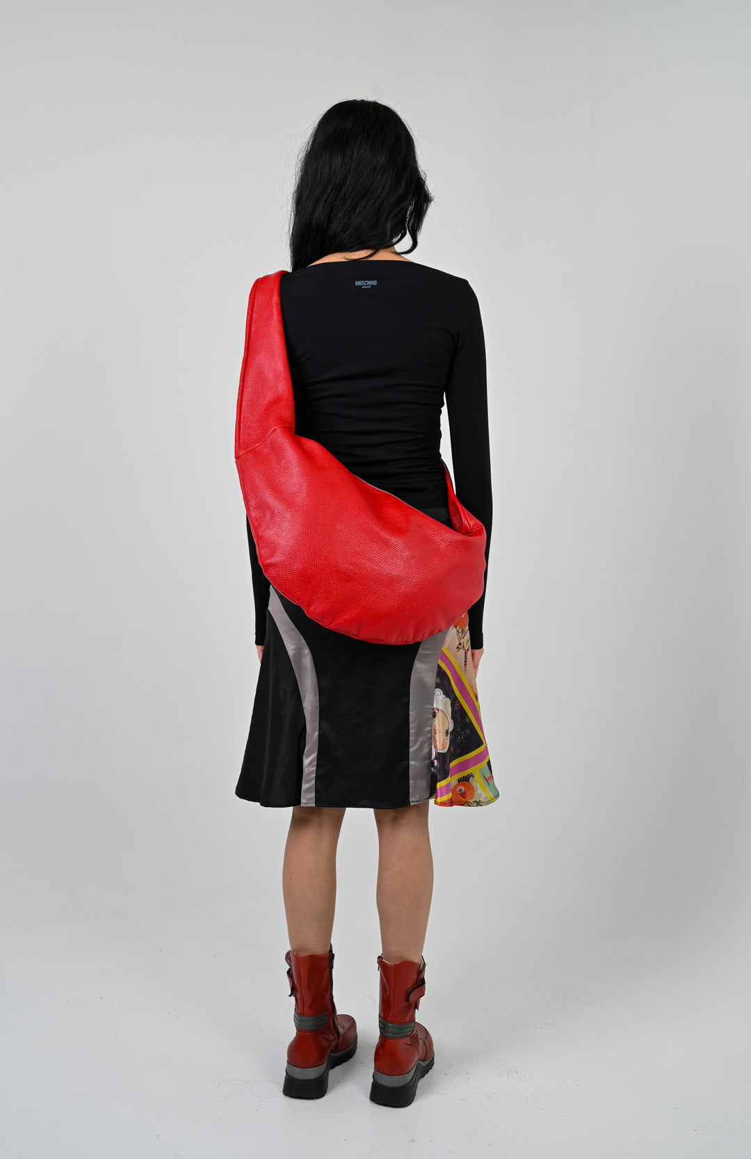 Cherry Leather Slouch Bag