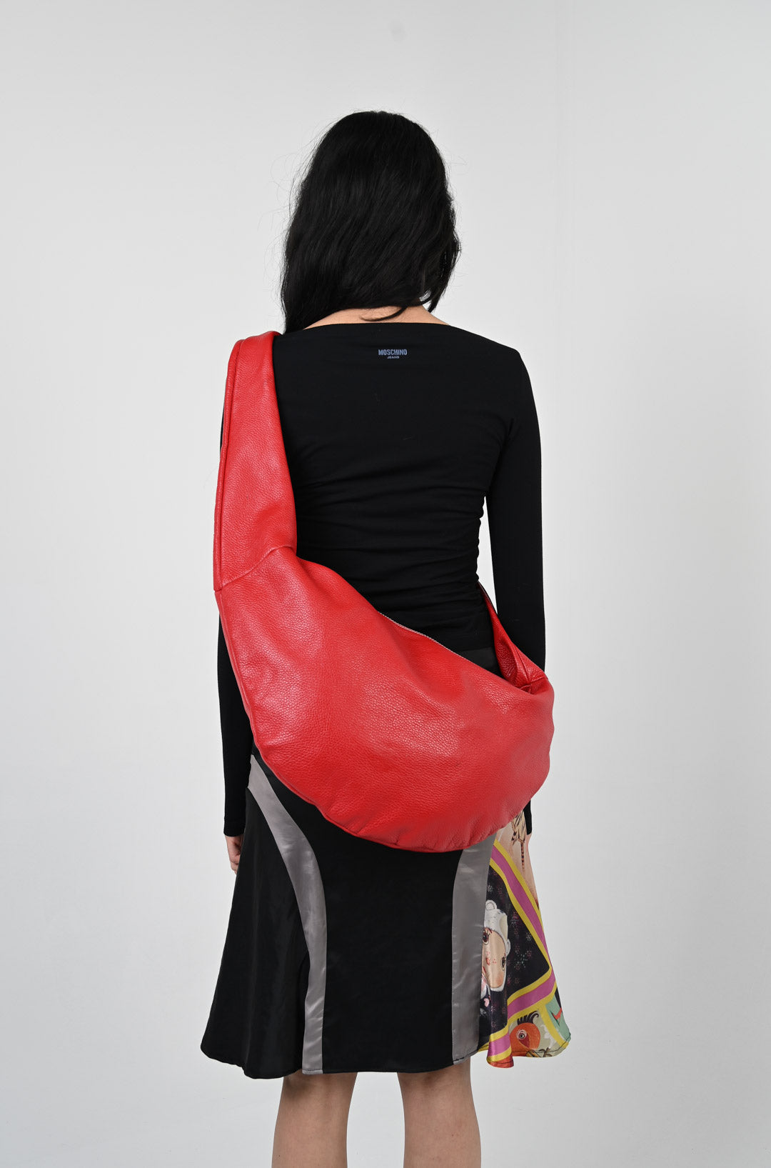 Cherry Leather Slouch Bag